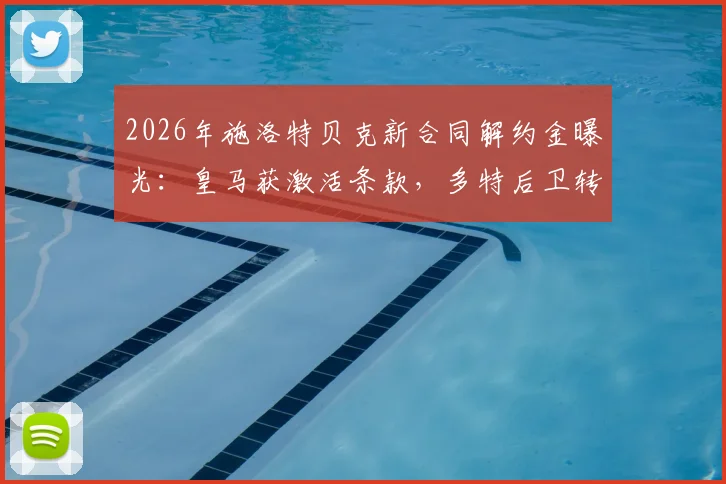 2026年施洛特贝克新合同解约金曝光:皇马获激活条款,多特后卫转会前景解析